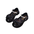 thumbnail image 1 of Xfvqtps Girls Mary Jane Shoes Flats Bow Pearl Hook and Loop Strap Thick Soft Sole Spring Summer Casual Princess Shoes, 1 of 9