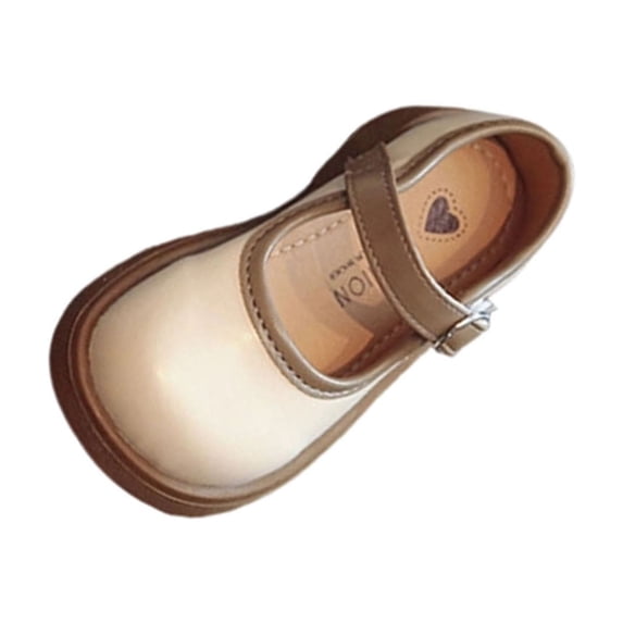 Xfvqtps Girls Mary Jane Shoes Hook and Loop Strap Thick Soft Sole Non Slip Spring Summer Dressy Casual Shoes