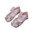 thumbnail image 1 of Xfvqtps Girls Mary Jane Shoes Sparkle Princess Sandals Rhinestone Mesh Bow Hook and Loop Strap Flower Embroidery Spring Summer Dressy Casual Shoes, 1 of 8