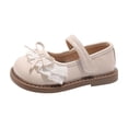 thumbnail image 1 of Xfvqtps Girls Mary Janes Lace Bow Soft Sole Hook and Loop Strap Princess Flats Leather Spring Summer Casual Dressy Comfortable Shoes, 1 of 9