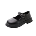thumbnail image 1 of Xfvqtps Girls Mary Janes Shoes Buckle Hook and Loop Strap Spring Summer Thick Soft Sole Easy Closure for Casual and Dressy Wear Leather Shoes, 1 of 9