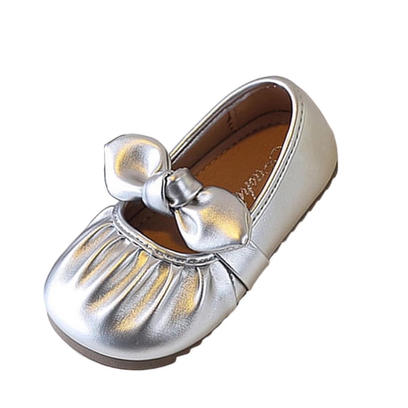 Xfvqtps Girls Slip on Flats Mary Jane Shoes Soft Sole Bow Detail Ballet Princess Shoes for Spring Summer Casual Outfit