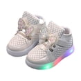 thumbnail image 1 of Xfvqtps Girls Sneakers Slip On Bling Shiny Bow Rhinestone Breathable Non-Slip Lightweight PU LED Shoes New Sports Shoes Children Casual All Comfortable Shoes Gold, 1 of 1