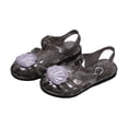 thumbnail image 1 of Xfvqtps Girls Sparkling Jelly Shoes Beach Sandals Closed Toe Summer Waterproof Princess Fisherman Gladiator Shoes, 1 of 7