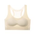 thumbnail image 1 of Xfvqtps Girls Sports Bras with Padded Fixed Cup Seamless Cooling Mesh Breathable Training Bra for Teen Racerback Solid Color Comfortable Girls Bras for 12-18 Years Beige, 1 of 9