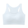 thumbnail image 1 of Xfvqtps Girls Sports Bras with Padded Fixed Cup Seamless Mesh Breathable Cooling Training Bra for Teen Racerback Solid Color Comfortable Girls Bras for 9-18 Years Light Blue, 1 of 8