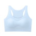thumbnail image 1 of Xfvqtps Girls Sports Bras with Padded Fixed Cup Seamless Mesh Breathable Cooling Training Bra for Teen Racerback Solid Color Comfortable Girls Bras for 9-18 Years Blue, 1 of 9