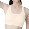 thumbnail image 1 of Xfvqtps Girls Sports Bras with Padded Fixed Cup Seamless Racerback Soft Comfortable Breathable Solid Color Training Bra Teen Bras for 12-15 Years Beige, 1 of 7