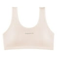 thumbnail image 1 of Xfvqtps Girls Sports Bras with Padded Fixed Cup Seamless Soft Comfortable Mesh Breathable Solid Color Embroidery Training Bra for Teen Big Kids Girls Bras for 12-15 Years Yellow, 1 of 9