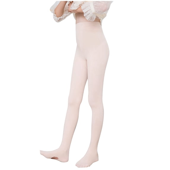 Xfvqtps Girls Tights Ballet Convertible Tights for Dance Gymnastics Fitting Solid Color Pantyhose Pink