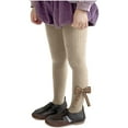thumbnail image 1 of Xfvqtps Girls Tights Knit Cable Lattice Bow Decoration Solid Color Thickened Elastic Soft Comfortable Warm Winter Pantyhose for 1-12 Years Khaki, 1 of 1