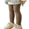 thumbnail image 1 of Xfvqtps Girls Tights Knit Cable Solid Color Thickened Elastic Soft Comfortable Warm Winter Pantyhose for 2-12 Years Brown, 1 of 5