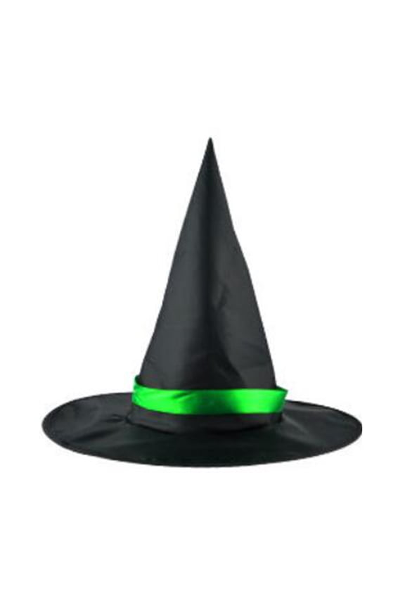 Halloween Witch Hat Colorful Straps Halloween Spire Hats for Party Accessory Green