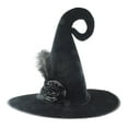thumbnail image 1 of Xfvqtps Halloween Witch Hat Flower Feather Decor Halloween Spire Hats for Party Accessory Multicolor, 1 of 6