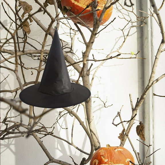 Xfvqtps Halloween Witch Hat Halloween Spire Hats for Party Accessory Black-02