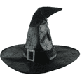thumbnail image 1 of Xfvqtps Halloween Witch Hat Rhinestone Buckle Halloween Spire Hats for Party Accessory Black, 1 of 2