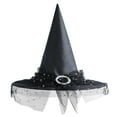thumbnail image 1 of Xfvqtps Halloween Witch Hat Spider Web Mesh Buckle Decor Halloween Spire Hats for Party Accessory Black, 1 of 3