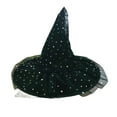 thumbnail image 1 of Xfvqtps Halloween Witch Hat Star Moon Printed Mesh Halloween Spire Hats for Party Accessory Silver, 1 of 6