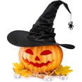 thumbnail image 1 of Xfvqtps Halloween Witch Hat Wide Brim Stacking Halloween Spire Hats for Party Accessory Black-02, 1 of 6