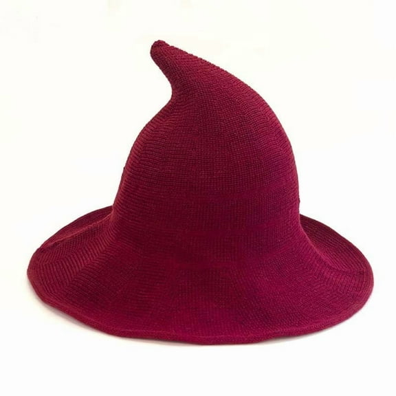 Xfvqtps Halloween Witch Hat for Women Wide Brim Foldable Halloween Spire Hats for Party Accessory Hot Pink