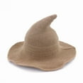thumbnail image 1 of Xfvqtps Halloween Witch Hat for Women Wide Brim Foldable Halloween Spire Hats for Party Accessory Khaki, 1 of 5
