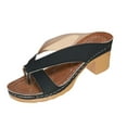 thumbnail image 1 of Xfvqtps Heeled Sandals for Womens Flip Flops Block Mid Heel Flatform Non Slip Casual Summer Pumps Black, 1 of 7