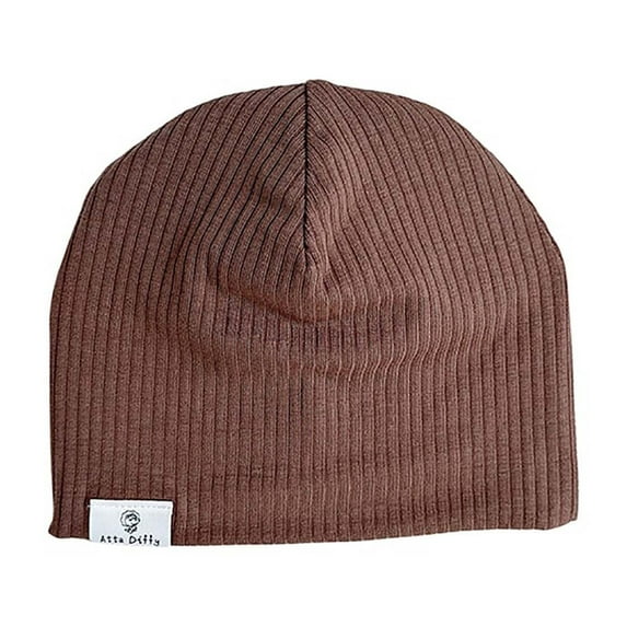 Xfvqtps Infant Beanie Slouchy Pullover Knitted Solid Color Thin Design Stretch Soft Breathable Comfortable Fall Skull Cap Brown