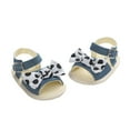 thumbnail image 1 of Xfvqtps Infant Girls Sandals Bowknot Polka Dots Buckle Open Toe Non Slip Soft Sole Rubber Prewalker Toddler Shoes Baby Girls Cute Fashion Rhinestones Weave Hollow Out Sandals Blue, 1 of 9