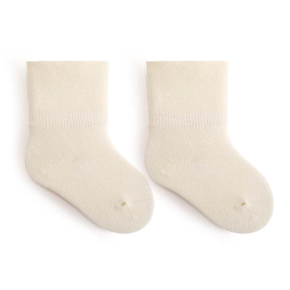 Xfvqtps Infant Toddlers Ankle Socks Cute Solid Color Soft Comfort Warm Winter Cotton Socks for 0-3 Years Beige