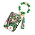 thumbnail image 1 of Xfvqtps Keychain Wristlet Wallets for Women Cute Silicone Beaded Flower Print Credit Card Holder Key Ring Bracelet Wallet Y, 1 of 2