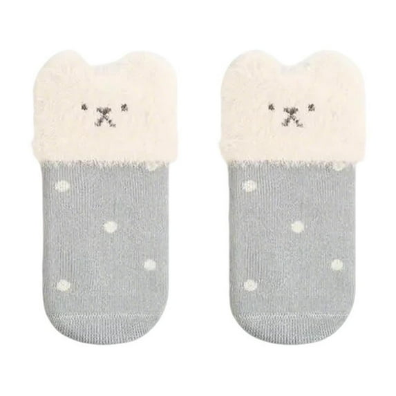 Xfvqtps Kids Baby Infant Toddler Newborn Cute Socks Cute Cat Polka Dot Comfortable Warm Winter Cotton Socks for 0-5 Years Blue