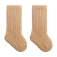 thumbnail image 1 of Xfvqtps Kids Baby Infant Toddler Newborn Girls Fuzzy Socks Furry Solid Color Mid Tube Elastic Comfortable Non Slip Warm Winter Cotton Socks for 0-5 Years Khaki, 1 of 3