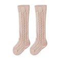 thumbnail image 1 of Xfvqtps Kids Baby Infant Toddler Newborn Thigh Socks Solid Color Ribbed Pattern Long Tube Thickened Comfortable Warm Winter Cotton Socks for 0-5 Years Coffee, 1 of 4