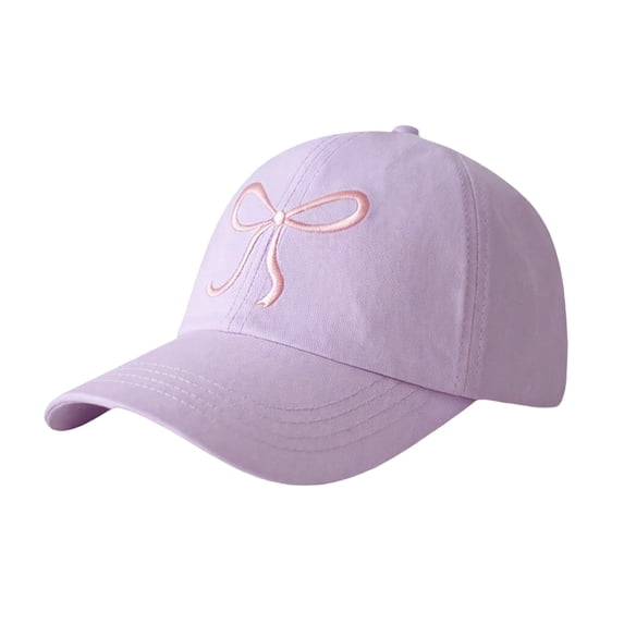 Xfvqtps Kids Baseball Hat Adjustable Bow Embroidery Sun Protection Summer Baseball Cap for Girls