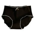 thumbnail image 1 of Xfvqtps Kids Big Girls Underwear Seamless Ruffle Trim Bow Cotton Soft Briefs Panty Set for Teen Girls 8-16 Years Black, 1 of 8