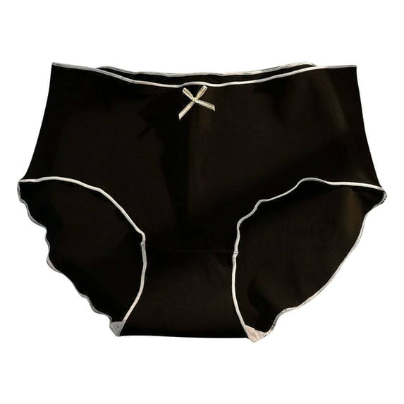 Xfvqtps Kids Big Girls Underwear Seamless Ruffle Trim Bow Cotton Soft Briefs Panty Set for Teen Girls 8-16 Years Black