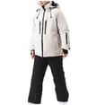 thumbnail image 1 of Xfvqtps Ski Jacket and Pant Set Snowboarding Suit Snowsuit Adjustable Hooded Coat Waterproof Windproof Winter Two Piece Ski Suits Black, 1 of 6