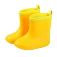 thumbnail image 1 of Xfvqtps Kids Child Rain Boots Solid Color Colorful Waterproof Non Slip Light up Rubber Sole Garden Shoes Outdoor EVA Rain Shoes for 2-9 Years Yellow, 1 of 4