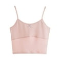 thumbnail image 1 of Xfvqtps Kids Children Sport Dance Vest Cami Girls Spaghetti Strap Cotton Medium Length Style Solid Color Bow Undershirts Yoga Gym Workout Tank Top Summer Training Bras Pink, 1 of 6