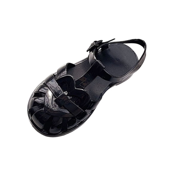 Xfvqtps Kids Girls Jelly Sandals Closed Toe Princess Flat Summer Beach Waterproof Fisherman Gladiator Sandals