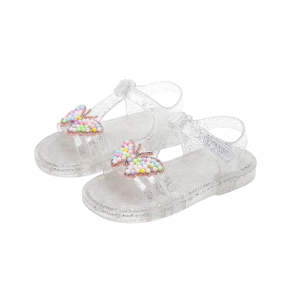 Xfvqtps Kids Girls Jelly Sandals Open Toe Princess Flat Summer Beach Waterproof Fisherman Gladiator Sandals