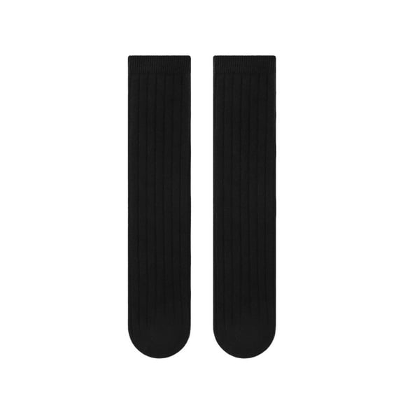 Xfvqtps Kids Infant Toddler Knee Socks Knee High Long Tube Solid Color Simplicity Elastic Comfortable Breathable Non Slip Spring Summer Cotton Socks for 0-3 Years Black