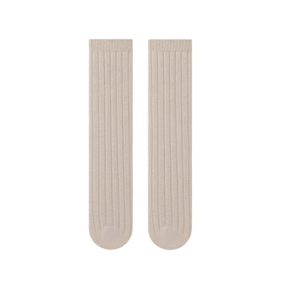 Xfvqtps Kids Infant Toddler Knee Socks Knee High Long Tube Solid Color Simplicity Elastic Comfortable Breathable Non Slip Spring Summer Cotton Socks for 0-3 Years Khaki