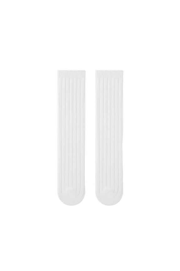 Kids Infant Toddler Knee Socks Knee High Long Tube Solid Color Simplicity Elastic Comfortable Breathable Non Slip Spring Summer Cotton Socks for 0-3 Years White