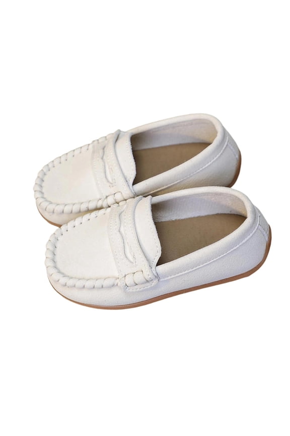 Kids Loafers Slip on Suede Lightweight Non-Slip Soft Soled Comfortable Walking Shoes