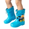 thumbnail image 1 of Xfvqtps Kids Rain Boots Waterproof Thick Soled Non-Slip Adjustable Drawstring Garden Mid Calf Boots for Toddler Boys and Girls, 1 of 9
