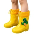 thumbnail image 1 of Xfvqtps Kids Rain Boots Waterproof Thick Soled Non-Slip Adjustable Drawstring Garden Mid Calf Boots for Toddler Boys and Girls, 1 of 9