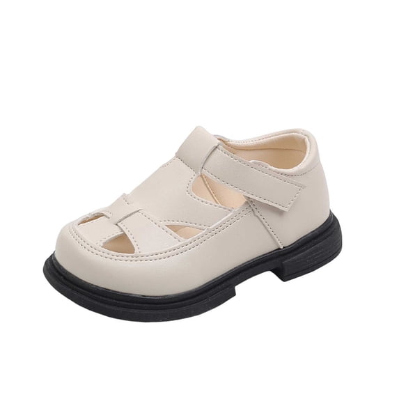Xfvqtps Kids Sandals Hollow out Closed Toe Hook and Loop Summer Comfort Casual Fisherman Shoes