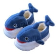thumbnail image 1 of Xfvqtps Kids Shark Slippers Cute Plush Fuzzy Cover Heel Warm Comfortable Winter Non-Slip PVC Home Shoes Navy-Cover Heel, 1 of 6