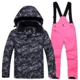thumbnail image 1 of Xfvqtps Ski Jacket and Pant Set Snowboarding Snowsuit Adjustable Drawstring Hooded Coat Adjustable Overalls Waterproof Windproof Winter Warm Ski Suits Pink, 1 of 4